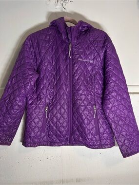 Free Country Girls' Quilted Hooded Puffer Jacket in Purple